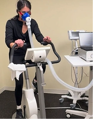Medical professional demonstrating wellness technology