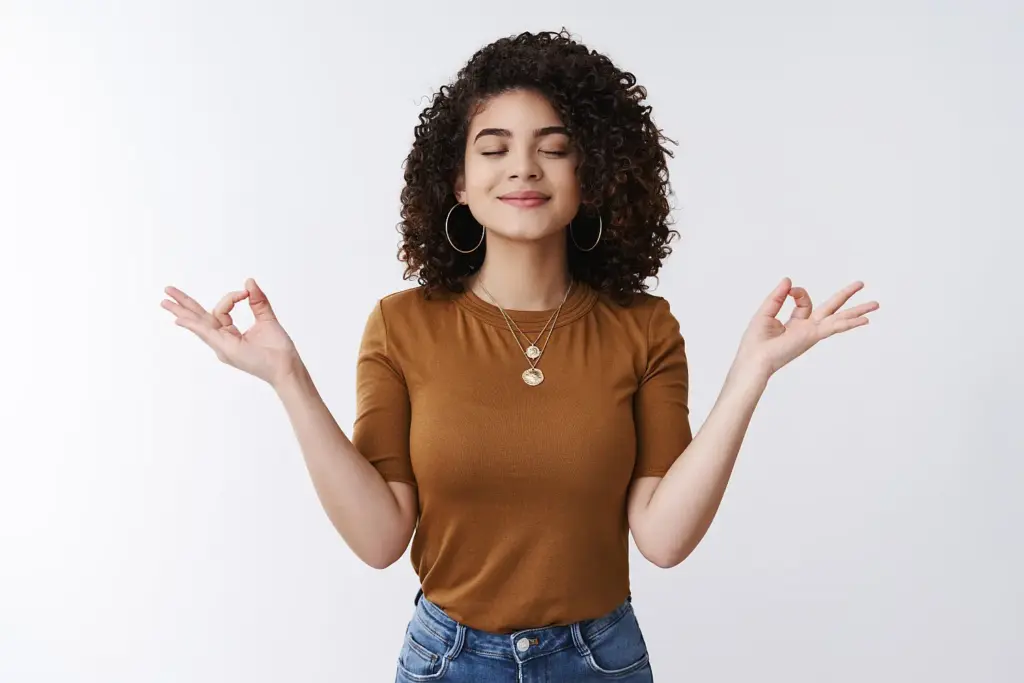 Woman promoting comprehensive wellness package
