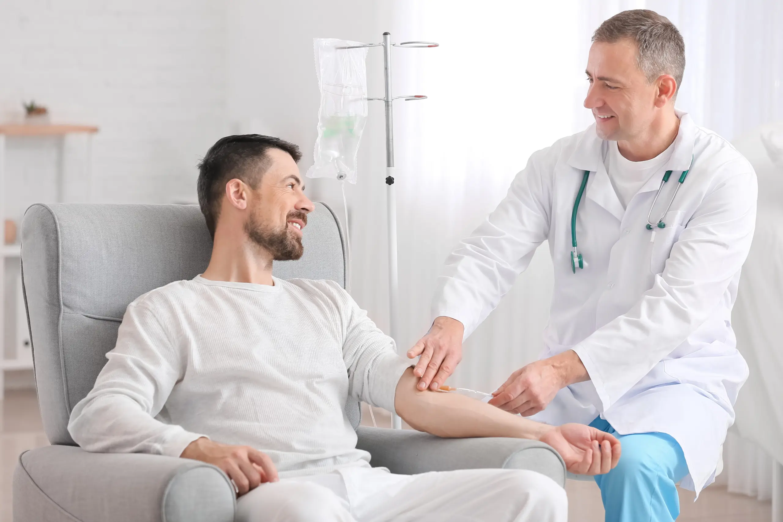 Client Receiving NAD+ Therapy in Jericho, NY at Restoration Health 365